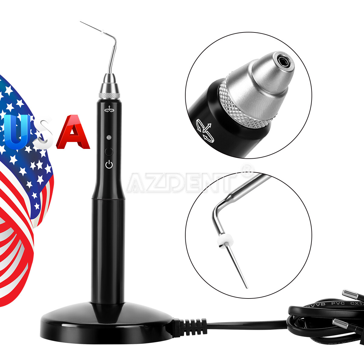 Dental Cordless Gutta Percha Obturation System Endo Heated Pen With 2 Tips