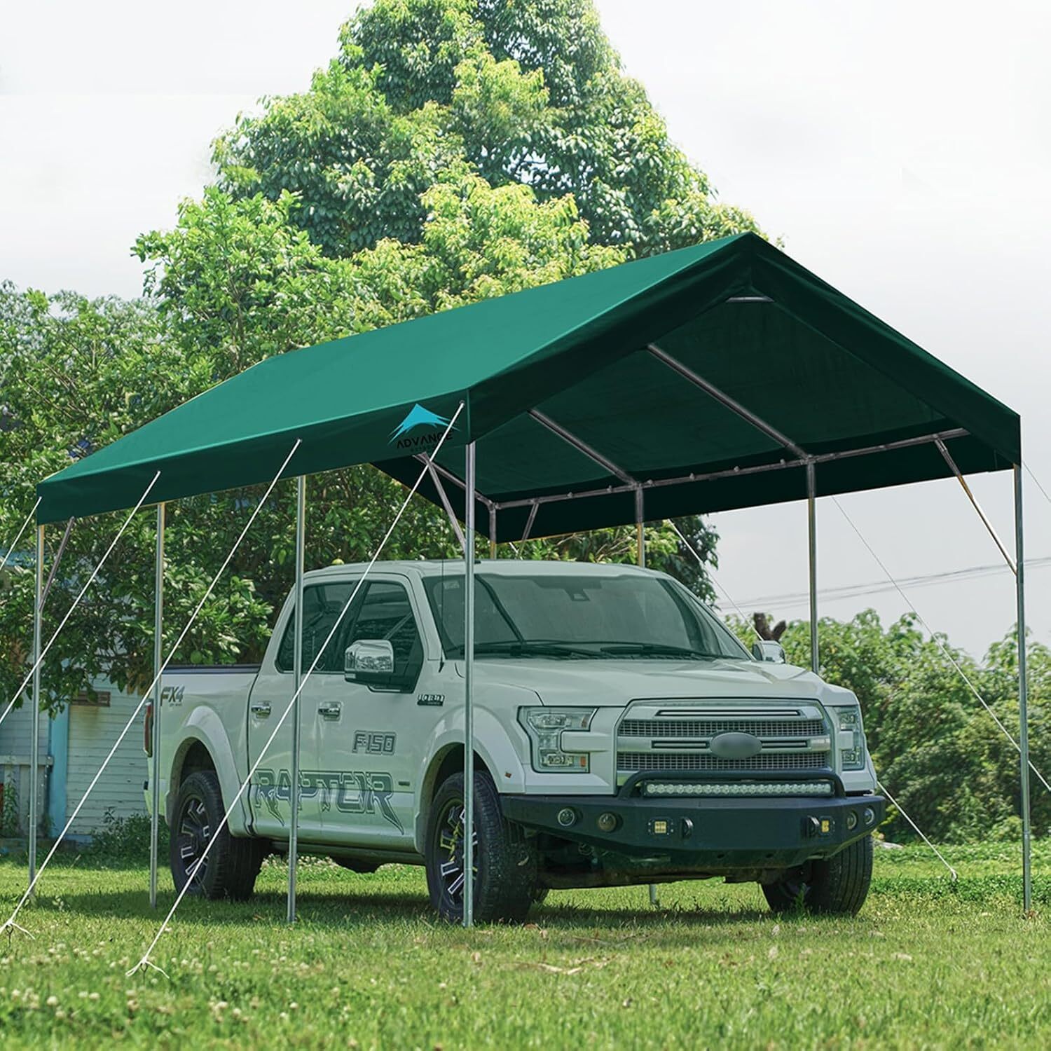 ADVANCE OUTDOOR 12x20 ft Adjustable Peak Heavy Duty Carport Car Boat Shelter
