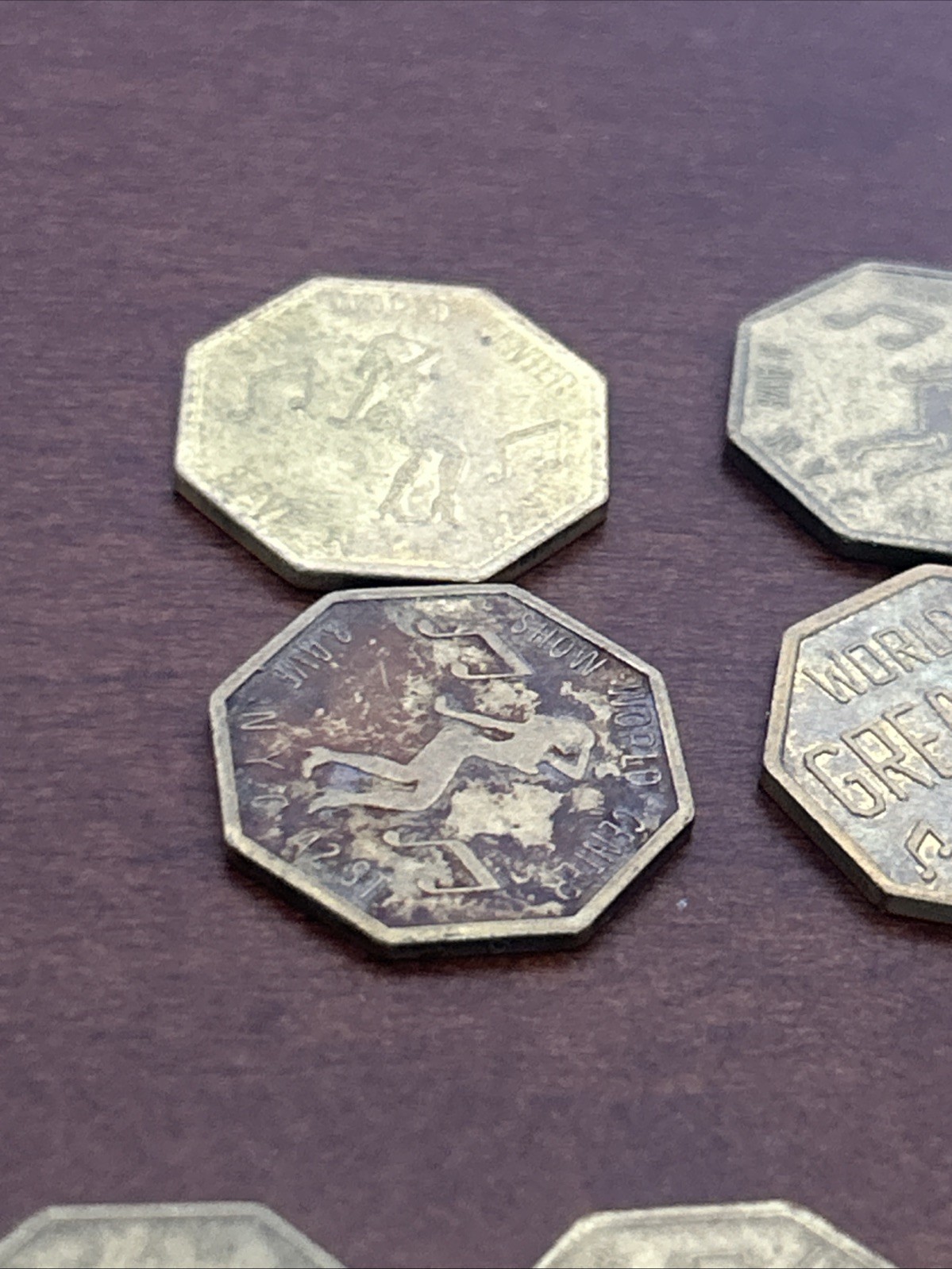 New York City NY Show World Center - 8th Ave & 42nd St Peep Show Token Lot Of 15