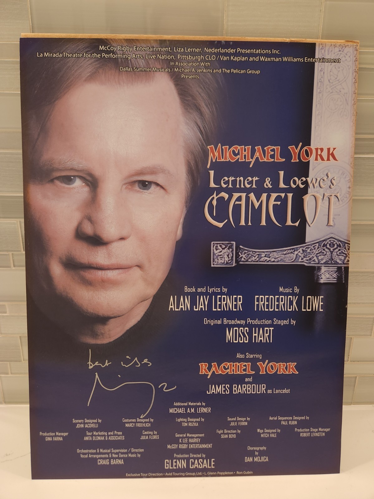 Michael York Signed Lerner & Loewe's Camelot Framed Original Musical Poster 2007