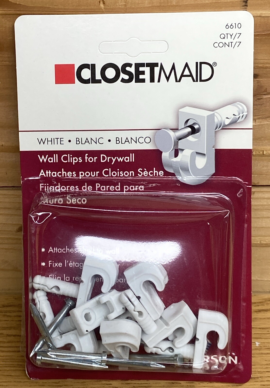 Closet Maid Wall Clips for Drywall-#6610- 7 Count Shelf To Wall