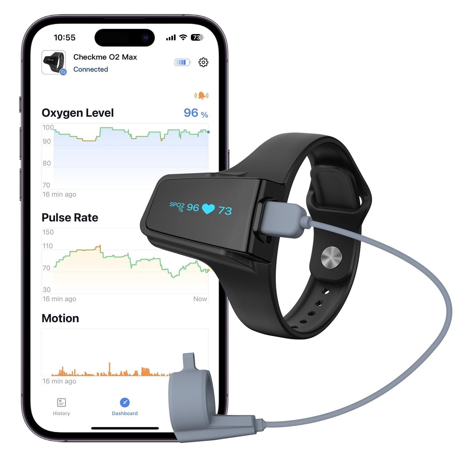 Wellue Wrist Pulse Oximeter with Audio Reminder| Bluetooth Blood Oxygen Monitor