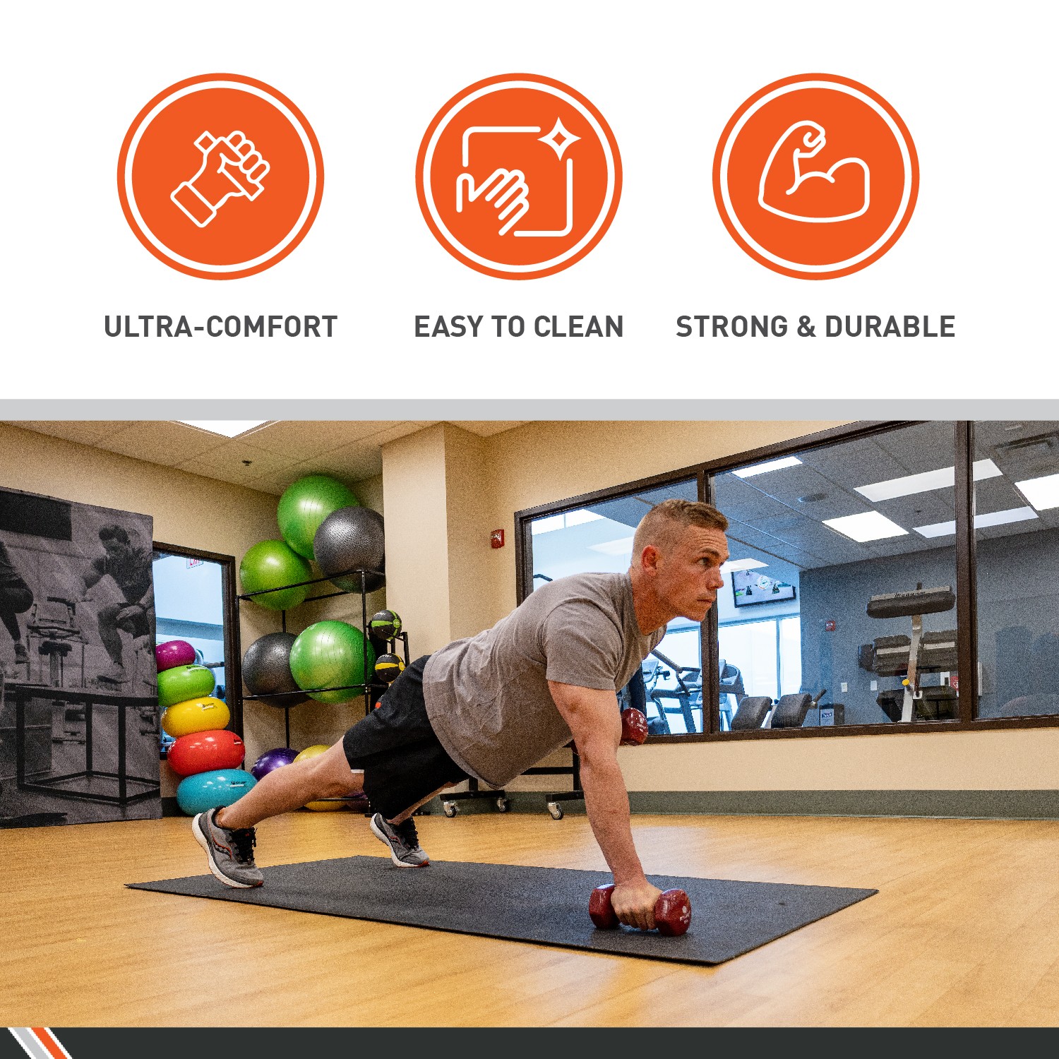 Body Sport Vinyl Coated Dumbbell – Exercises – Strength Training - 15 lb Pair