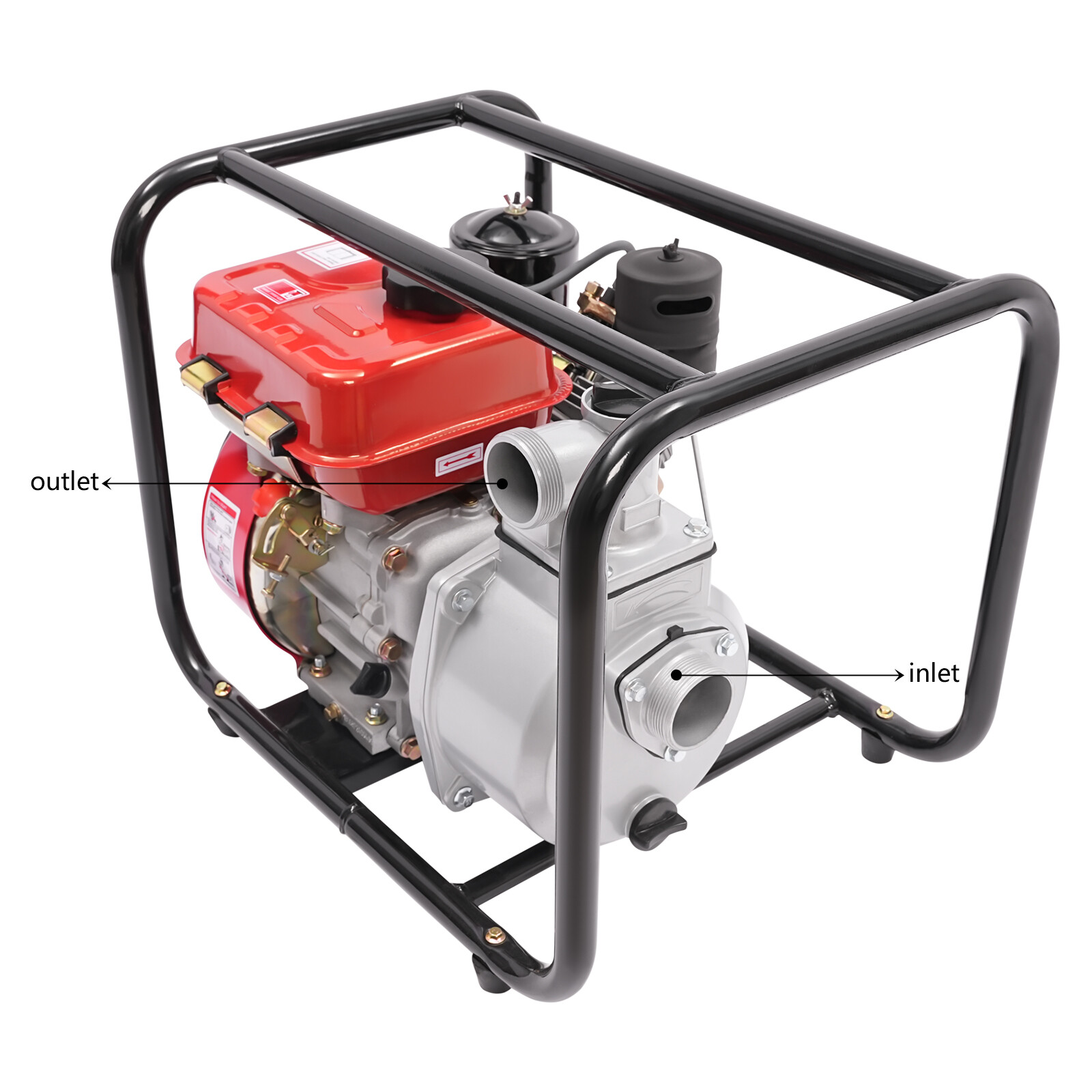 4L 2 inch Water Pump Water Transfer Pump 4-Strok Diesel Water Pump + Water Pipe
