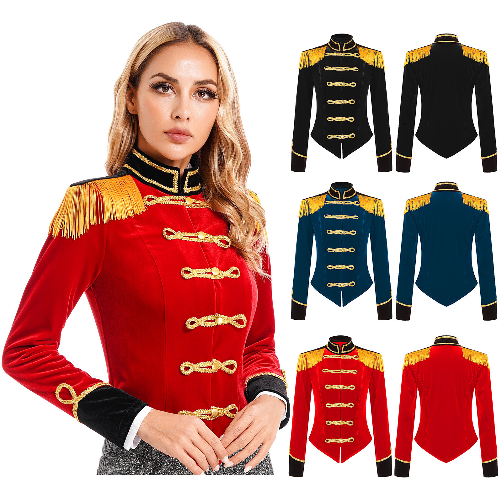 Womens Circus Ringmaster Costumes for Halloween Cosplay Costume Jacket Coat