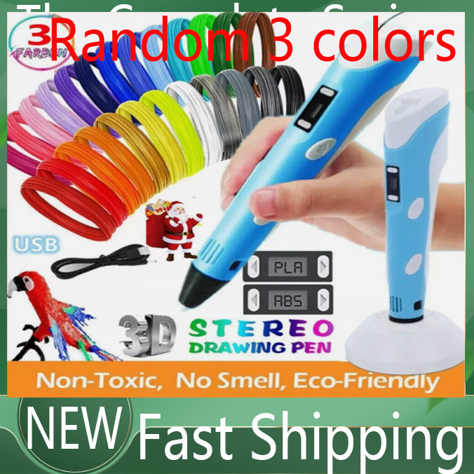 3D Printing Pen Set 3D Drawing Pen with Led Display 3 Color Filament Kid Gift
