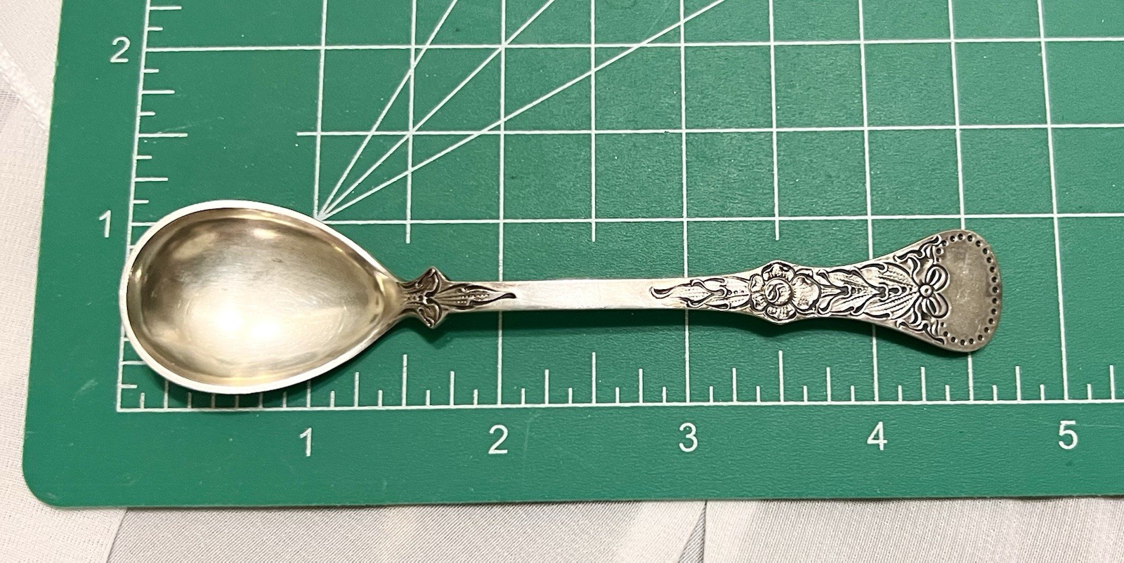 MAGNUS AASE Norway 830S Silver BOW FLOWER SPOON Antique JUNE 1925 C. Berg