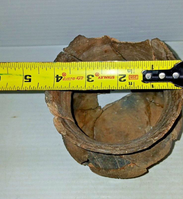 Pre-Columbian Native American Indian Mississippian Partial Pottery Jar Artifact