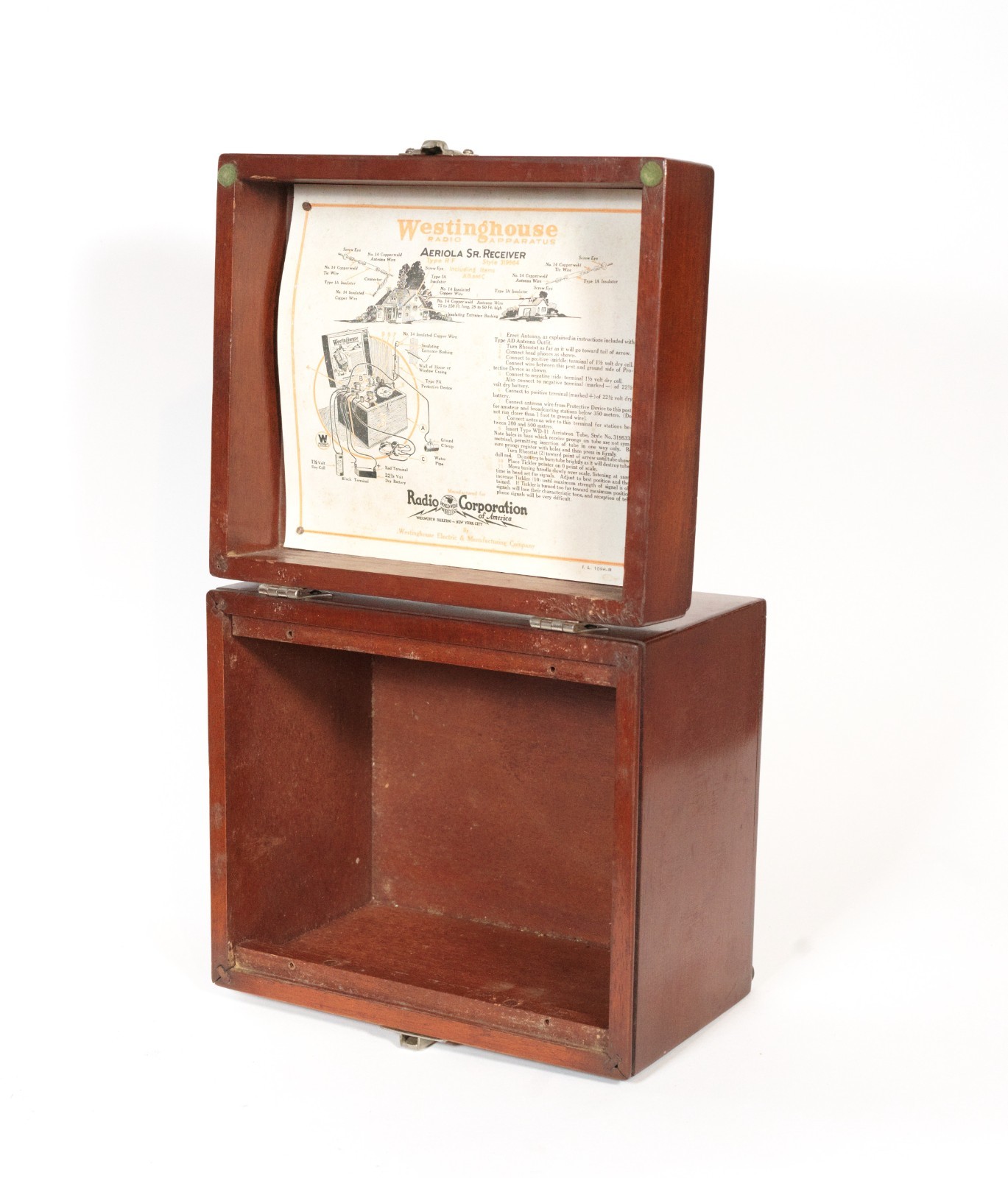 Mint, Working 1923 RCA Aeriola Sr. Radio w/Good Brass Base Tipped WD-11 In Box