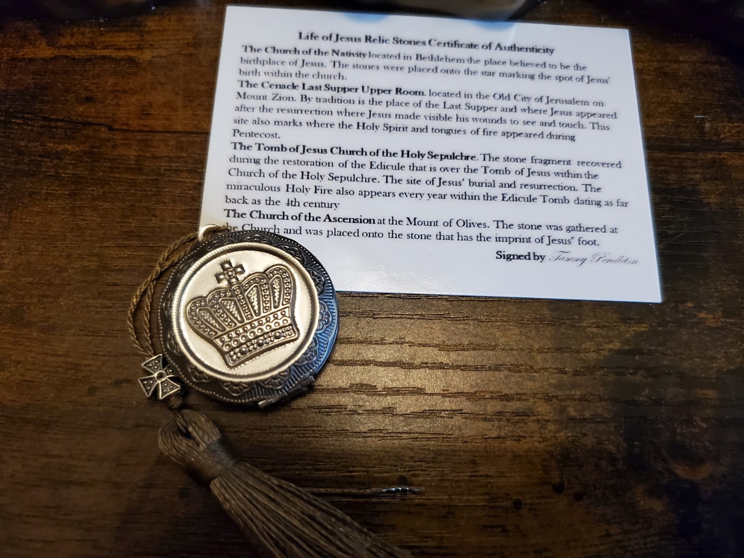 Life of Jesus Locket Nativity, Church of Ascension, Cenacle, Tomb of Jesus