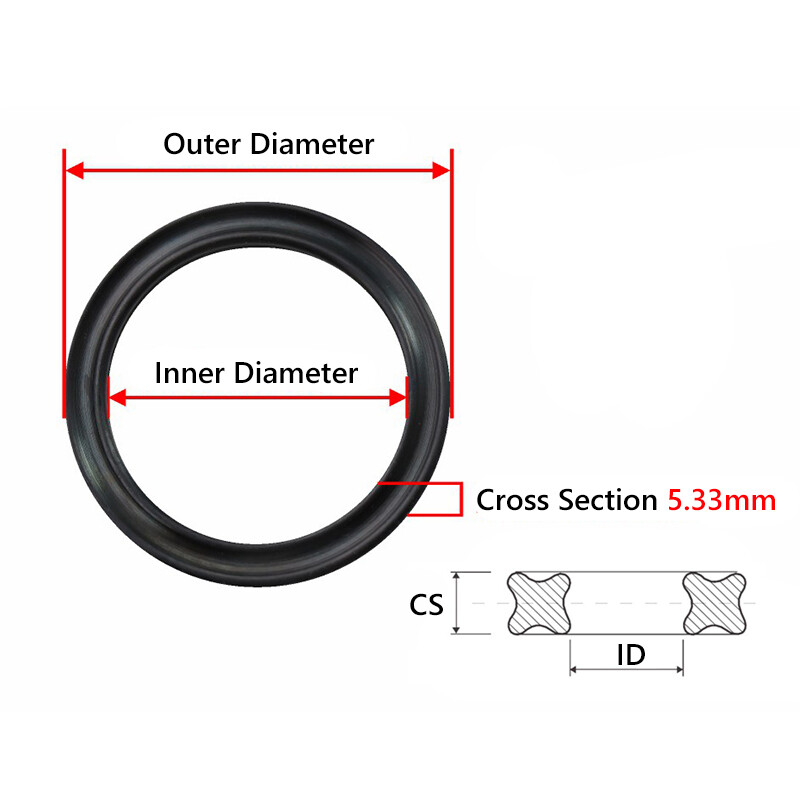 NBR Quad Ring X-Ring Oil Seal CS 5.33mm ID 10.46-658.88mm Nitrile Rubber