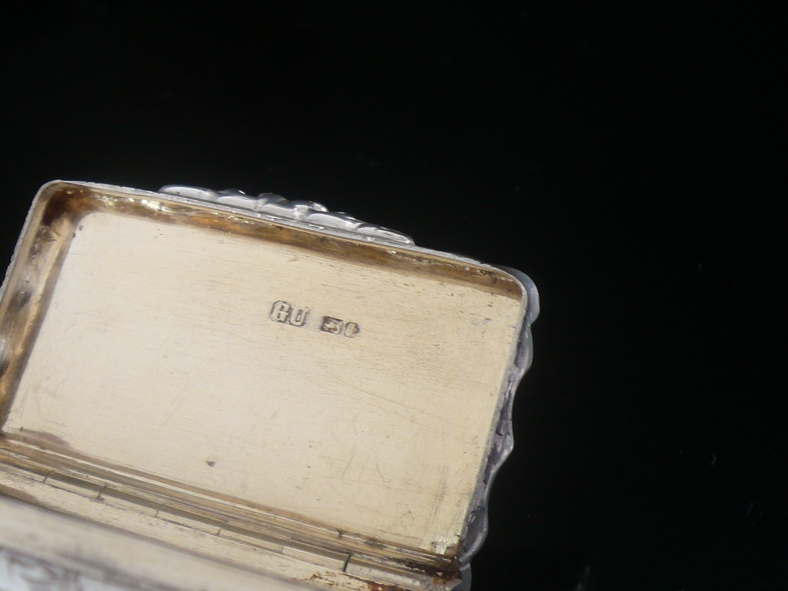 Sterling Silver Snuff Box, George Unite, Antique Birmingham 1890