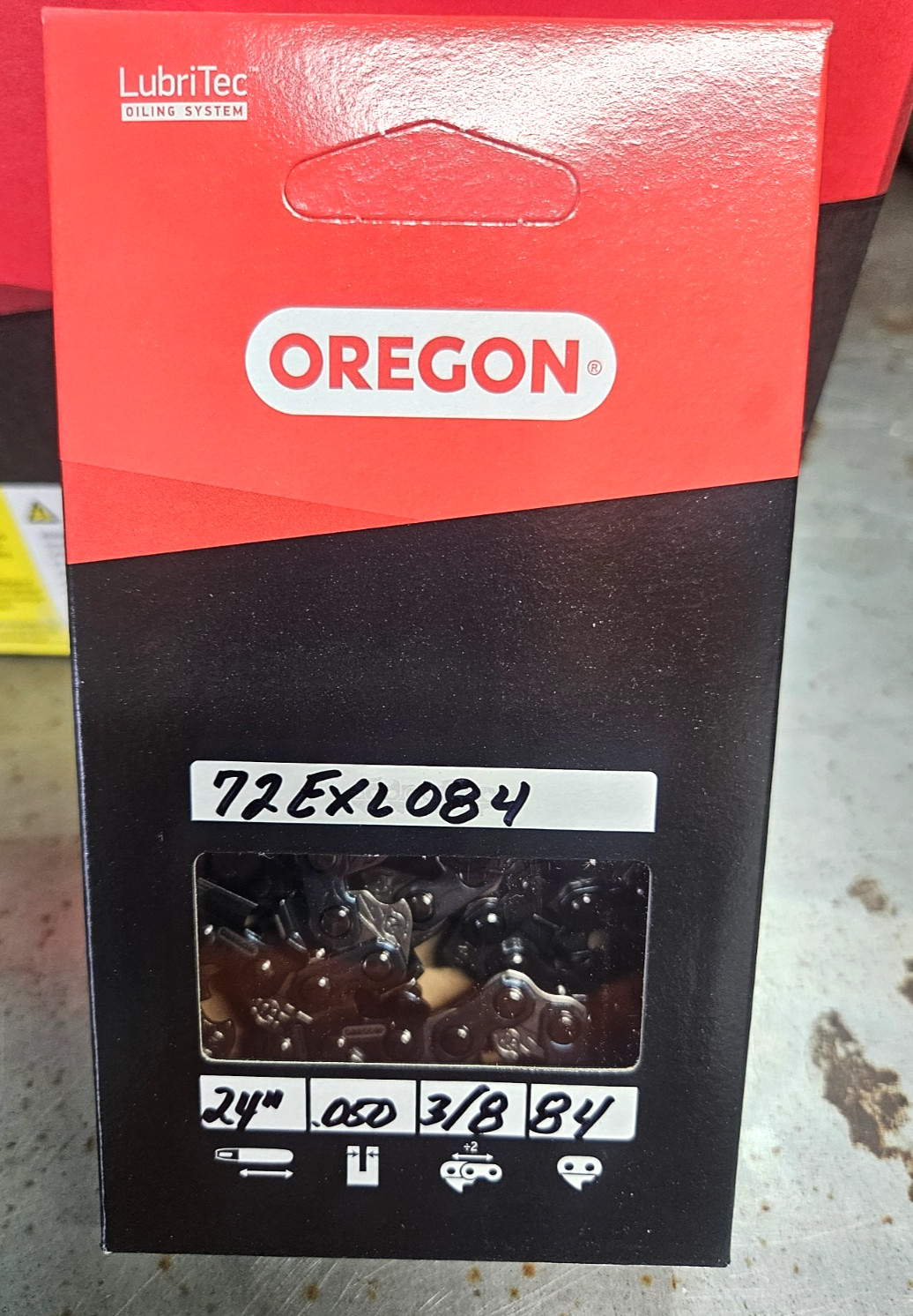 Oregon 72EXL084G Power cut 3/8" .050 84DL 24" Full Chisel Yellow Pro Chain
