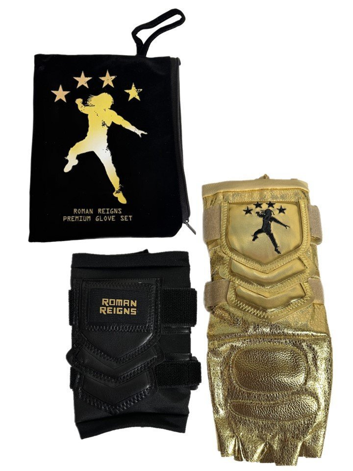 Premium Gold Roman Reigns Glove and Gauntlet Set