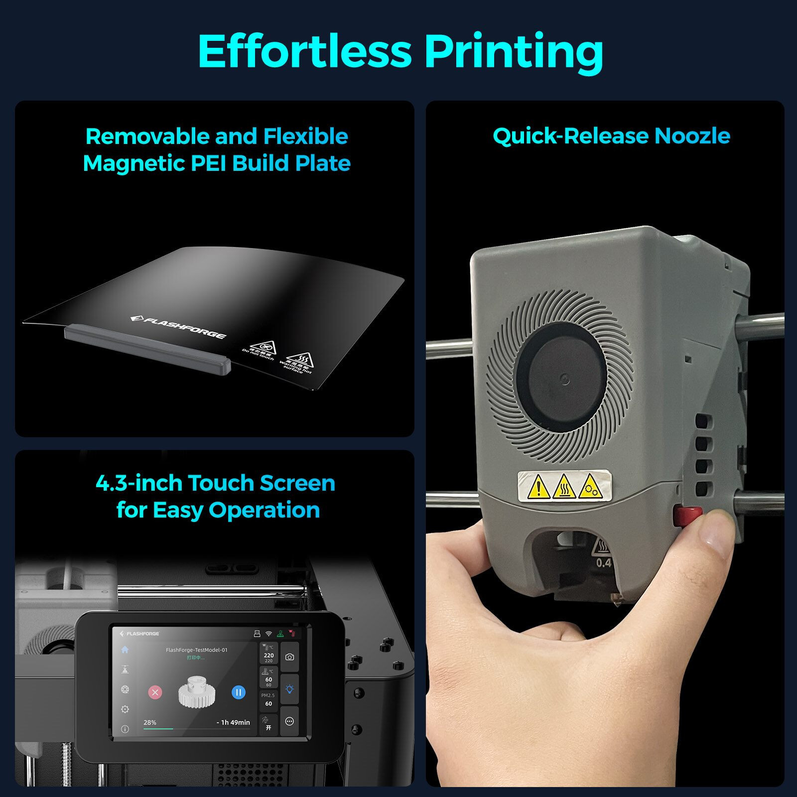 FLASHFORGE 3D Printer Adventurer 5M Core XY Fully Auto Leveling Max 600mm/s US