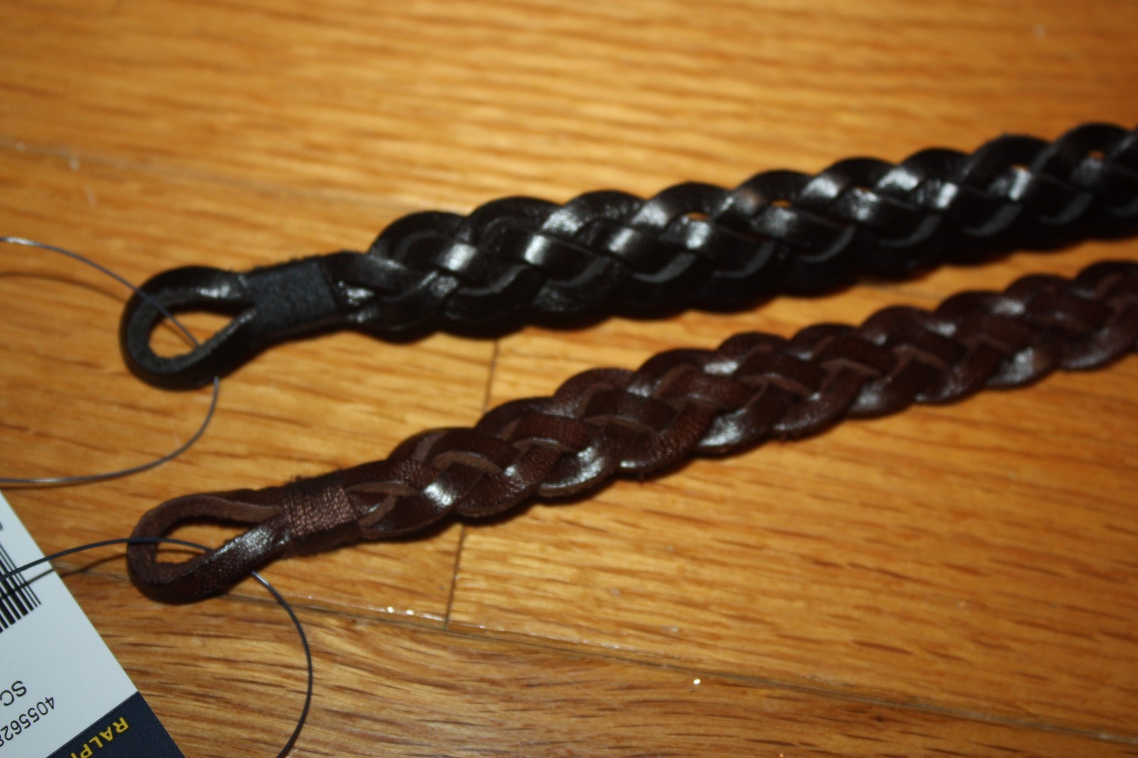 New POLO Ralph Lauren UNISEX Braided Leather Wrist Strap Bracelet Black OR Brown