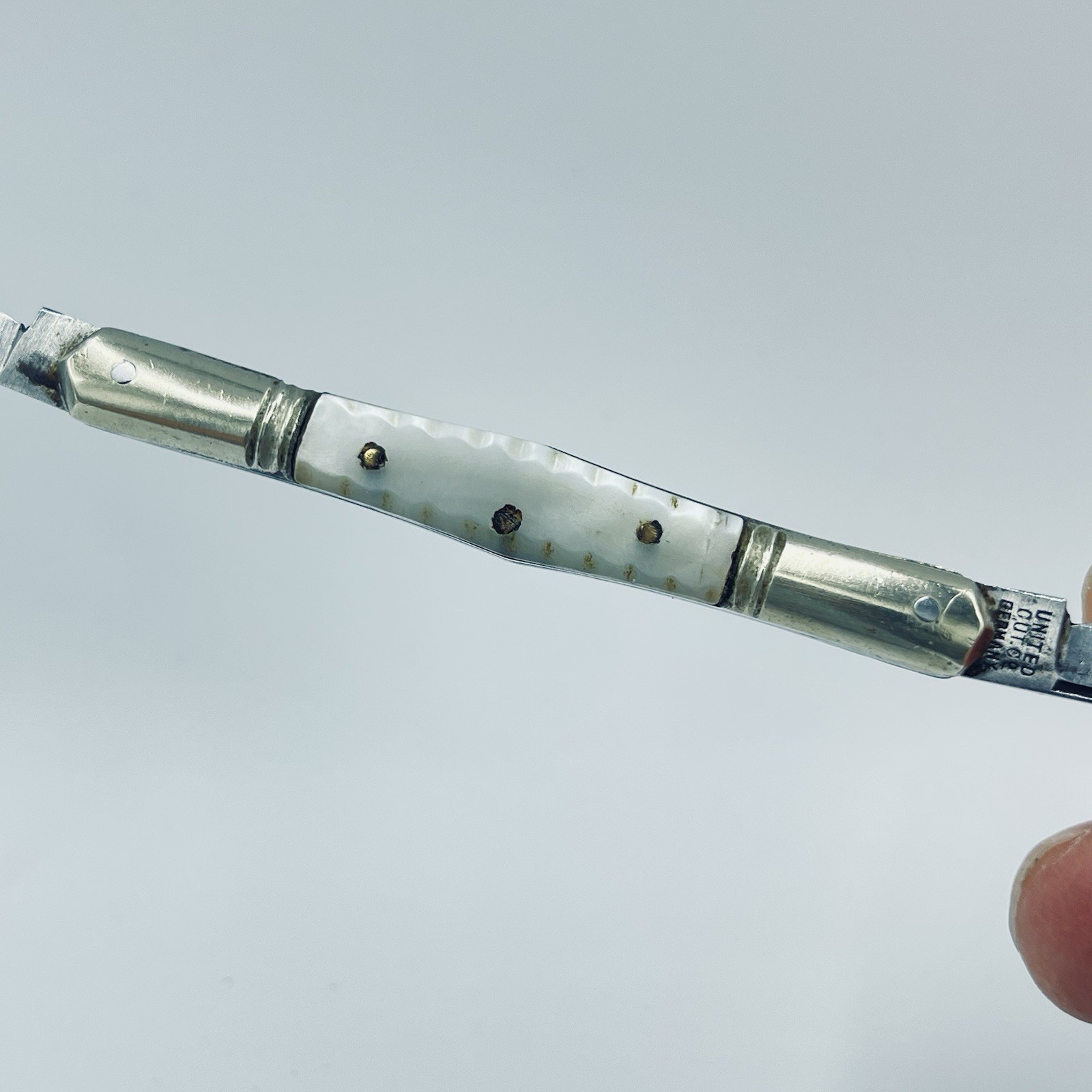 Vintage United Cut Co Germany Carved Pearl Pen Pocket Knife