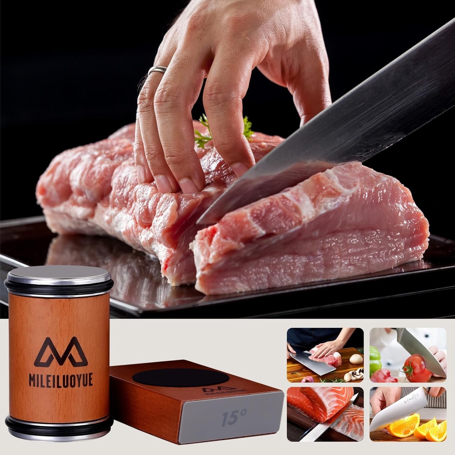 Rolling Knife Sharpener Set Diamond Ceramic Discs Professional Sharpening Kit