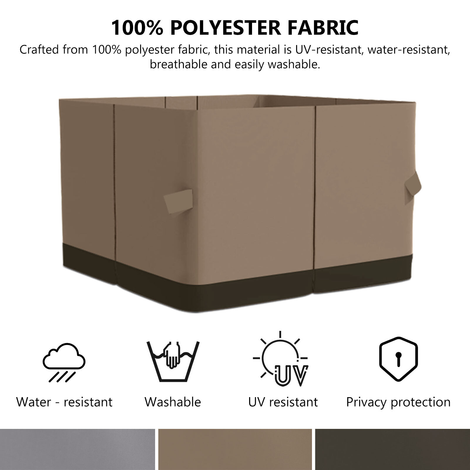 Aoodor Gazebo Curtain Set Protecting Privacy Side Walls 4 Panels (Curtain Only)