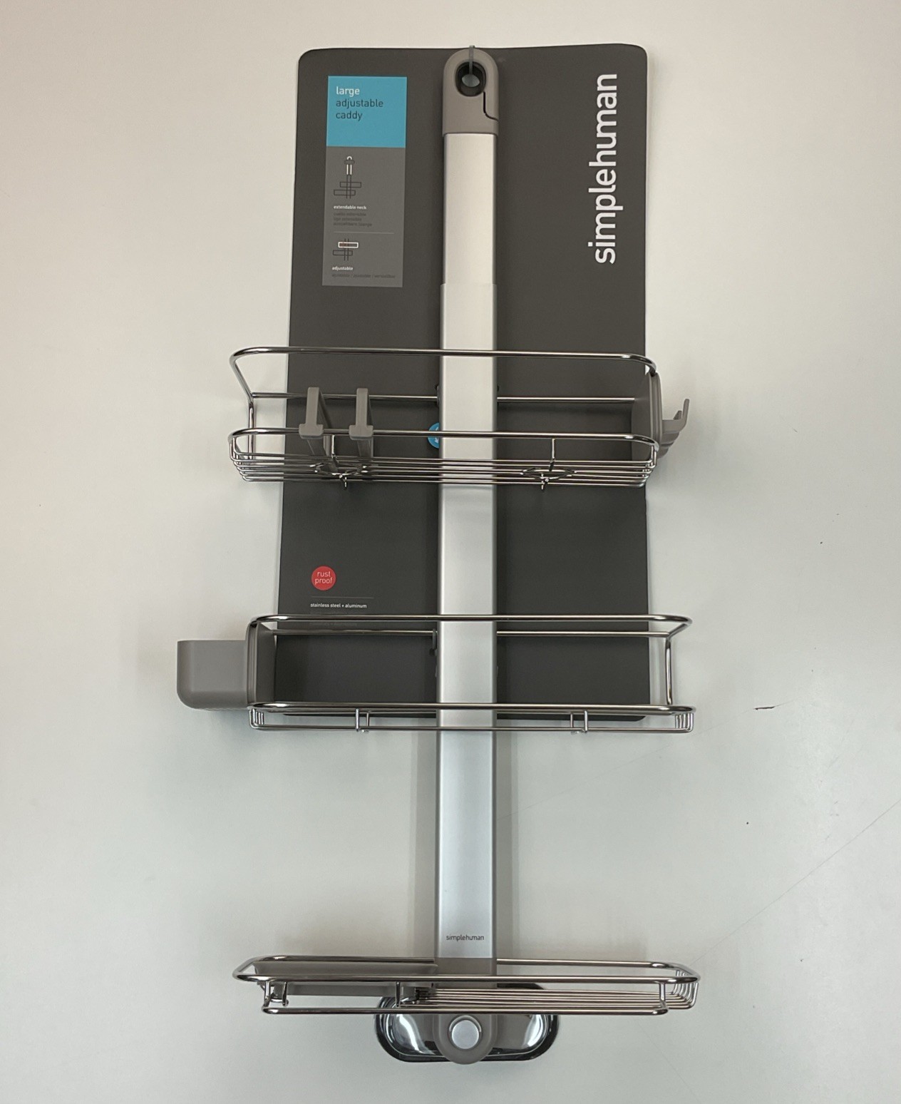 Simplehuman Adjustable Shower Caddy Large Plus Stainless Steel BT1099