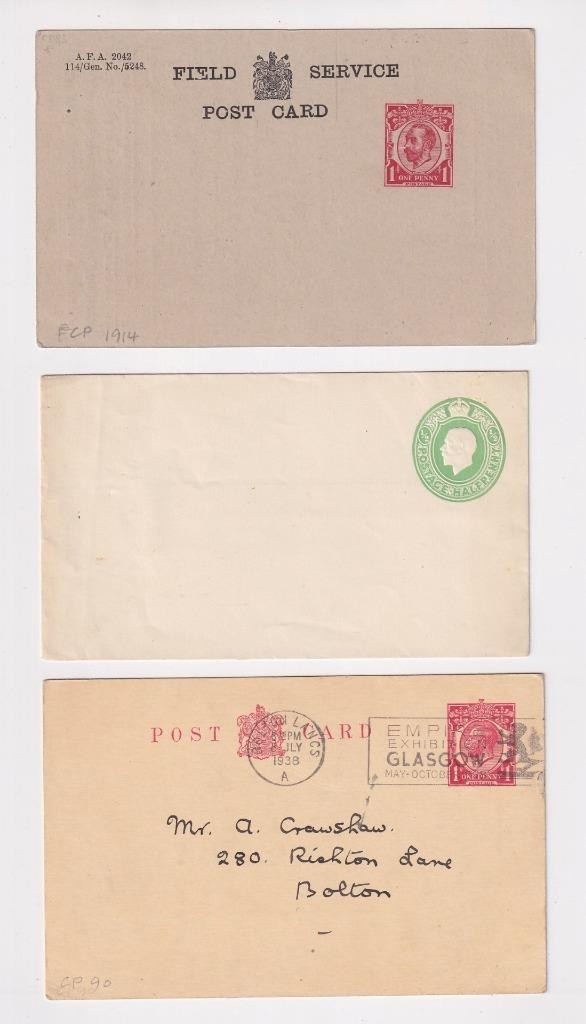 GB QV, EDVII, GV, GVI, QEII x 145 Stationery Registered, Envelopes, Lettercards.