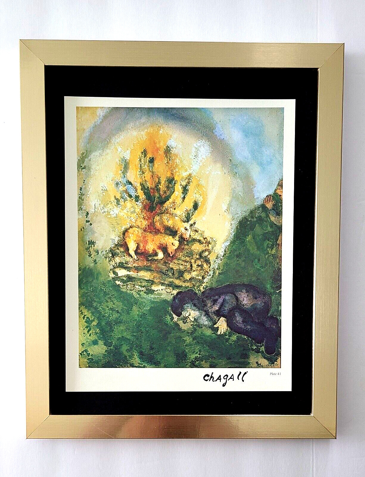 MARC CHAGALL + 1975 BEAUTIFUL SIGNED PRINT MOUNTED AND FRAMED
