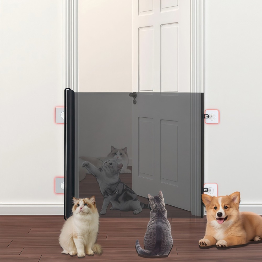 Retractable Pet Dog Gate Network Fence Baby Mesh Safety Gate for Stairs Doorways