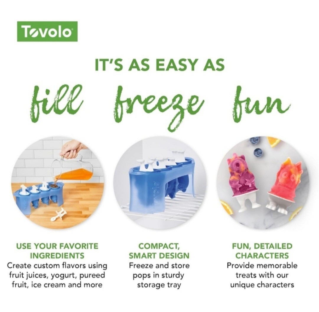 NEW Tovolo 4-pc. Monster Pop Mold Set