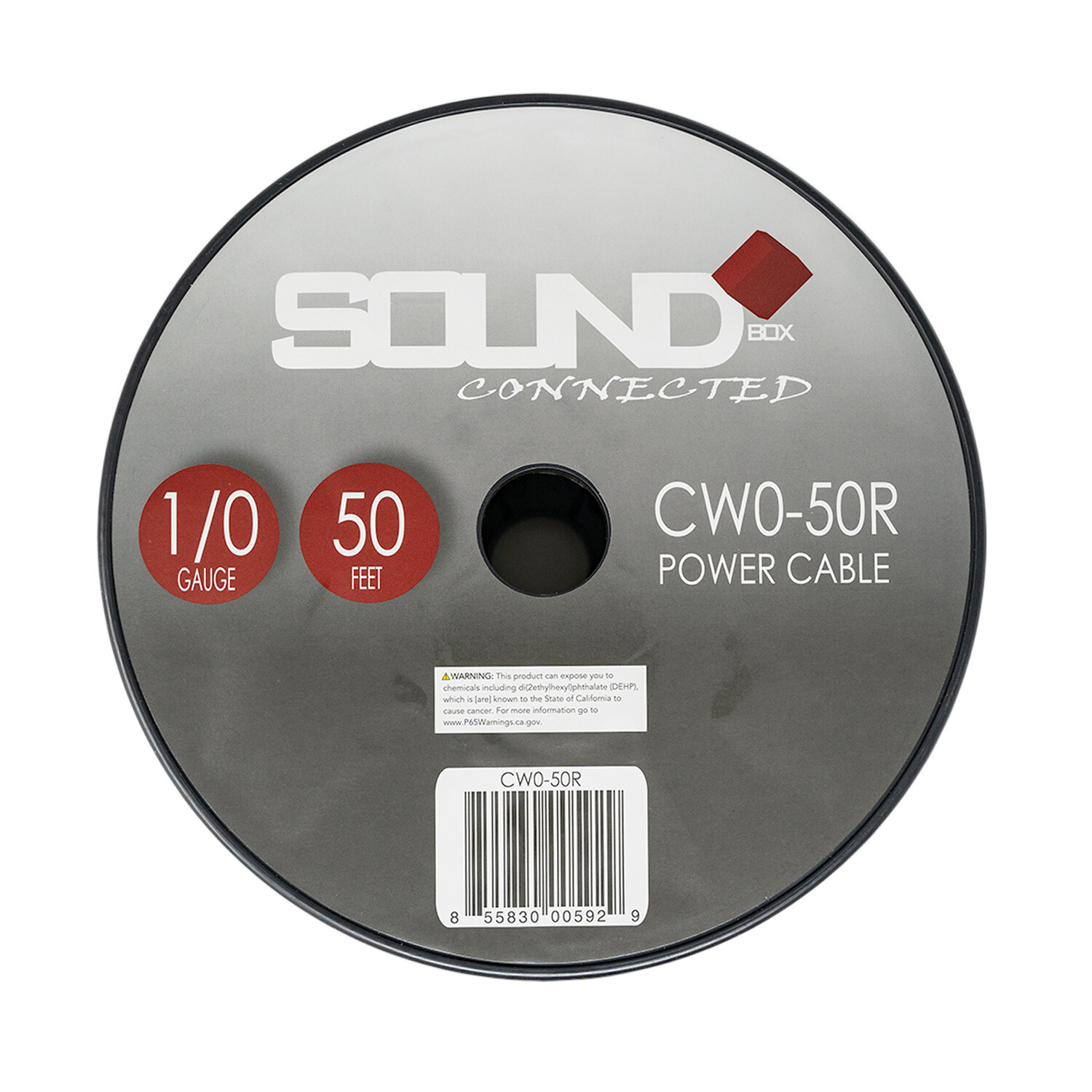 SoundBox CW0-50R, 0 Gauge 50' CCA Amplifier Power / Ground Amp Wire Spool, Red