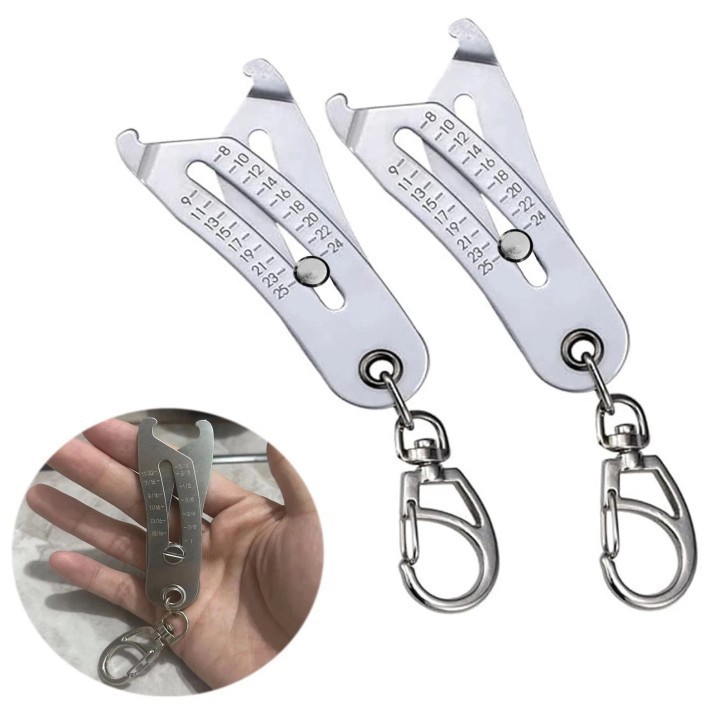 Bolt Nut Identifier Gauge Size Gauge Precise Bolt Size Finder Keychain Tool+ -