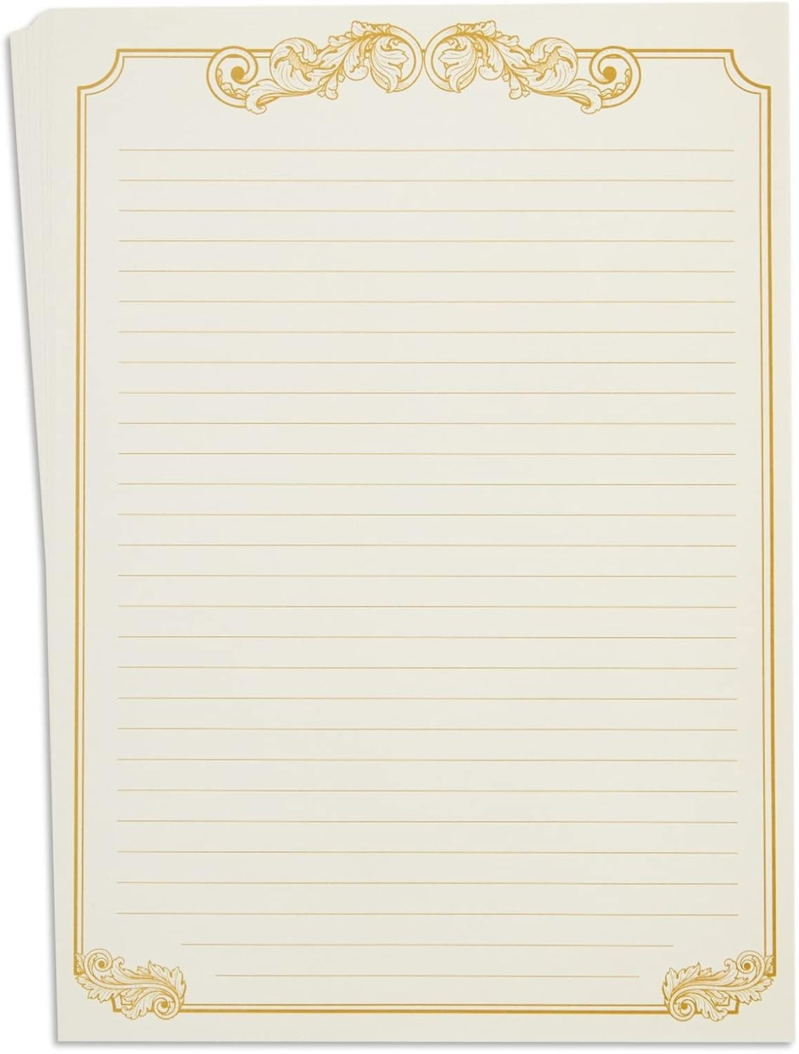 Letter Writing Paper & Envelopes Set - 60 Vintage Lined Stationery Sheets (7.2 i