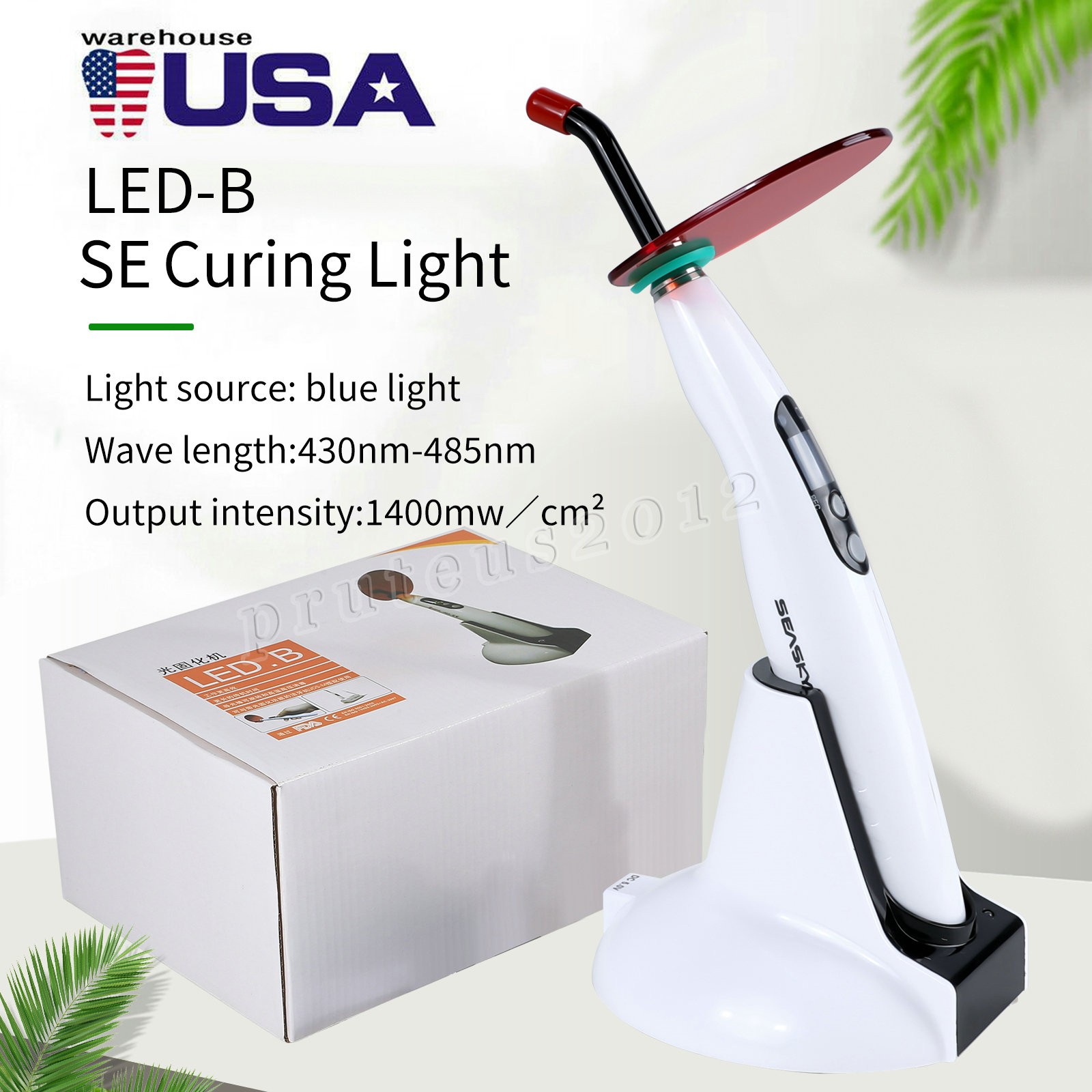 Woodpecker Style Wireless Cordless LED Dental Curing Light Lamp Teeth Whitening