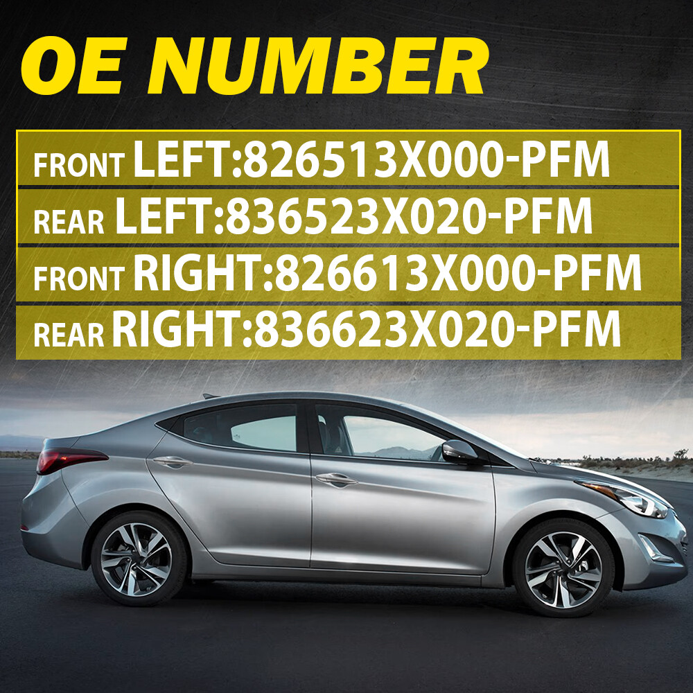 Set of 4 Exterior Outside Outer Door Handle Chrome For Hyundai Elantra 2011-16 P