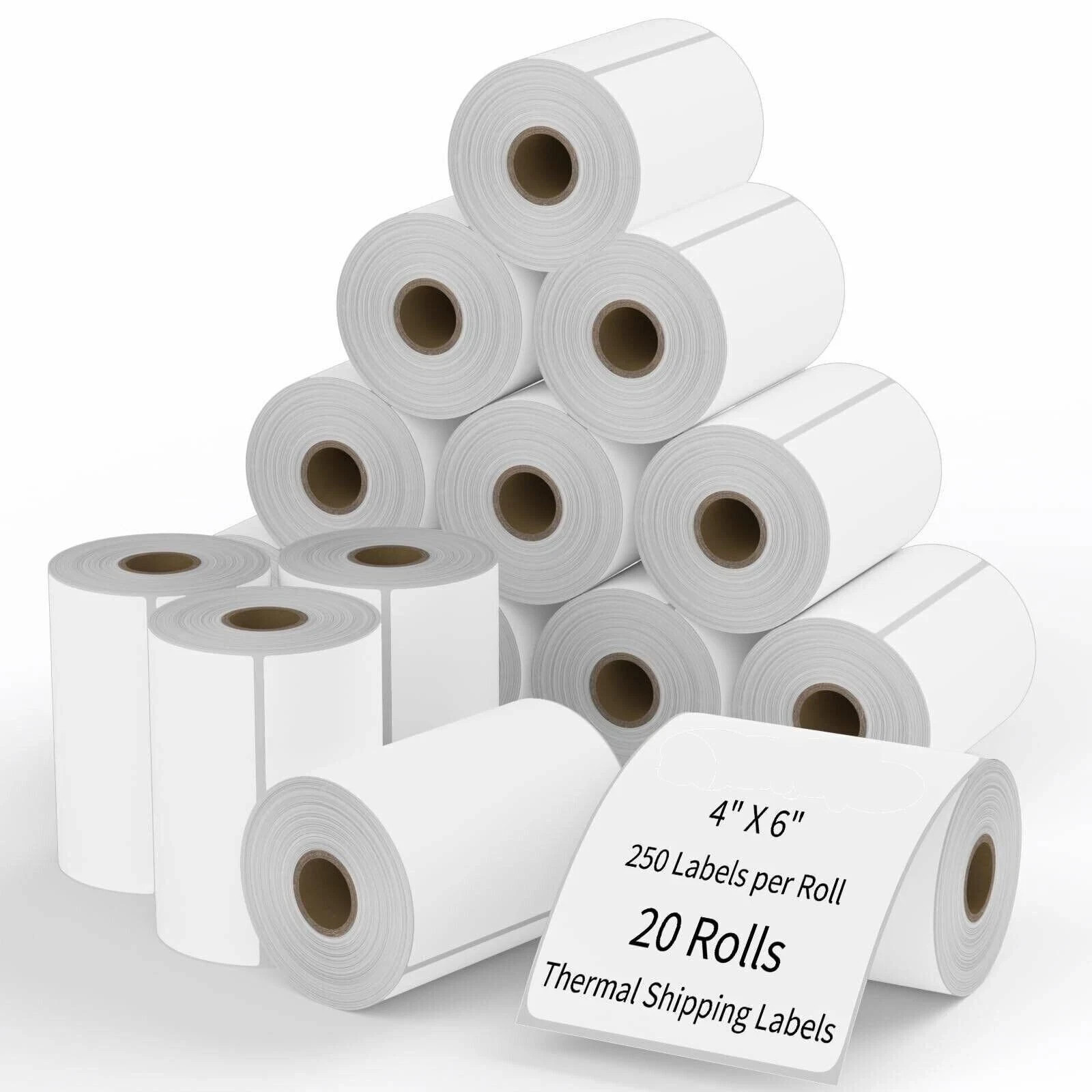20 Rolls label 4x6 Direct Thermal Shipping 5000 labels Zebra Eltron ZP450 2844