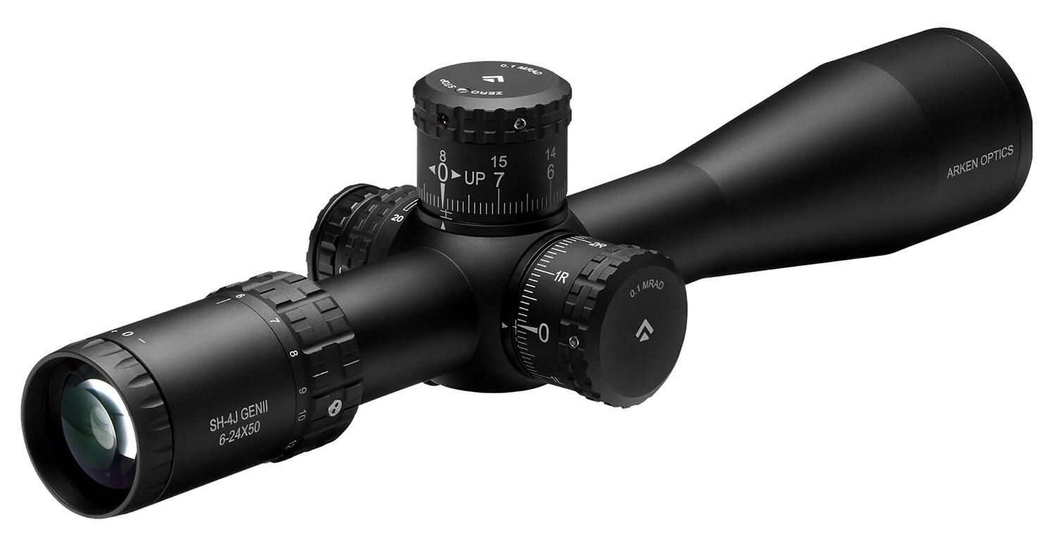 Arken Optics SH-4J GENII 6-24X50 FFP MIL VHR Reticle with Zero Stop - 34mm Tube