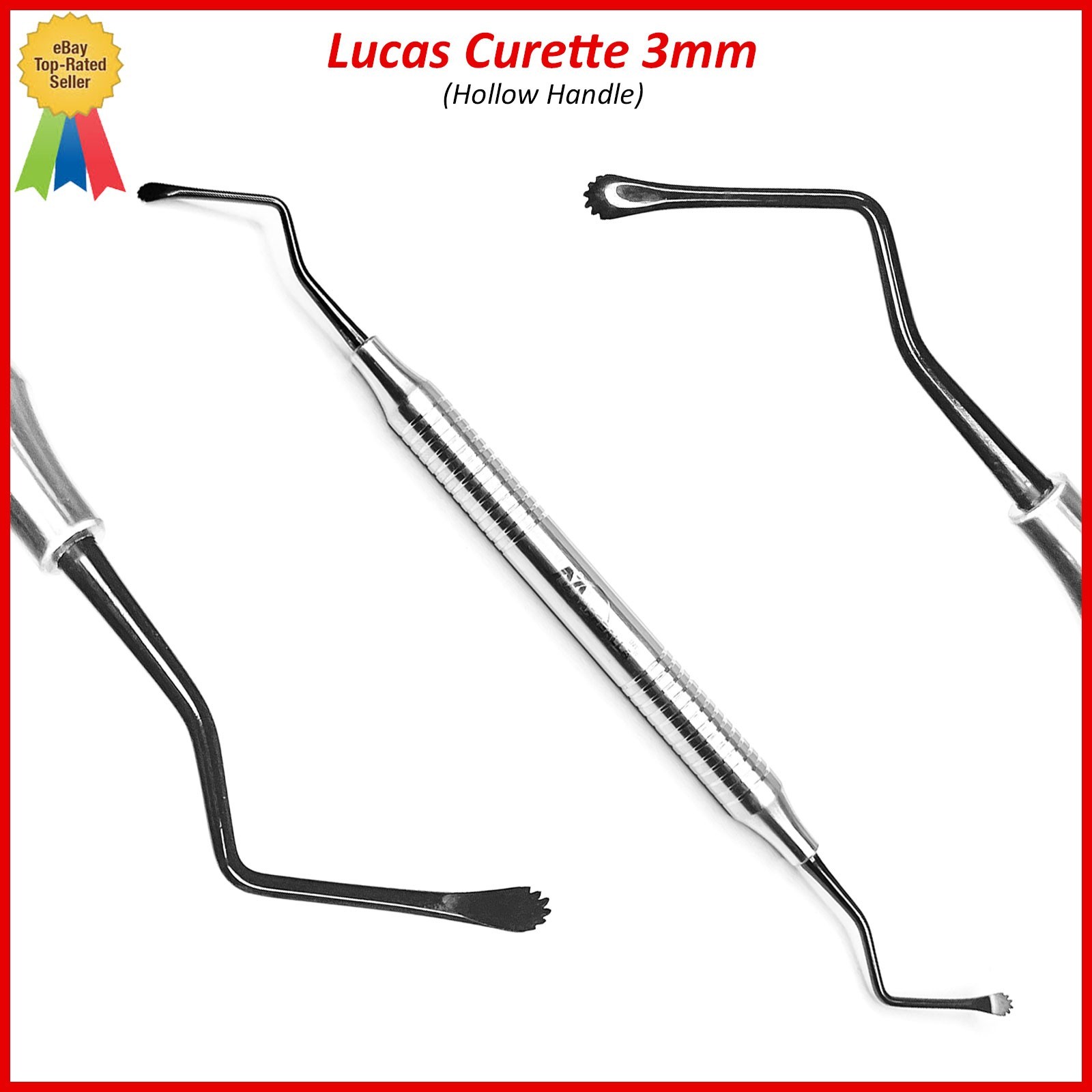 Periodontal Dental Lucas Surgical Bone Curettes 3mm Serrated Spoon Instruments