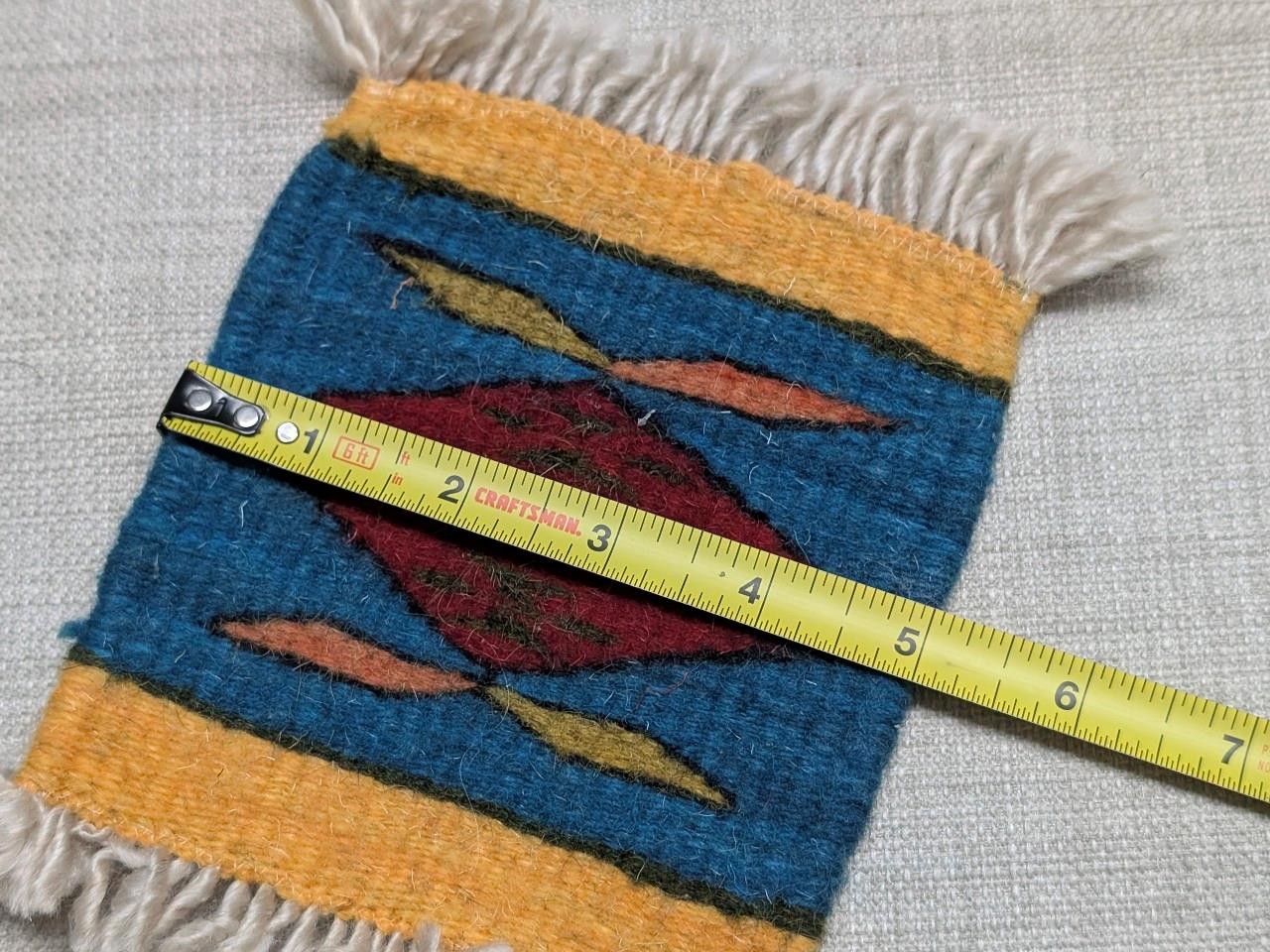 vintage NATIVE AMERICAN handcrafted WOOL woven trivets COASTERS southwestern
