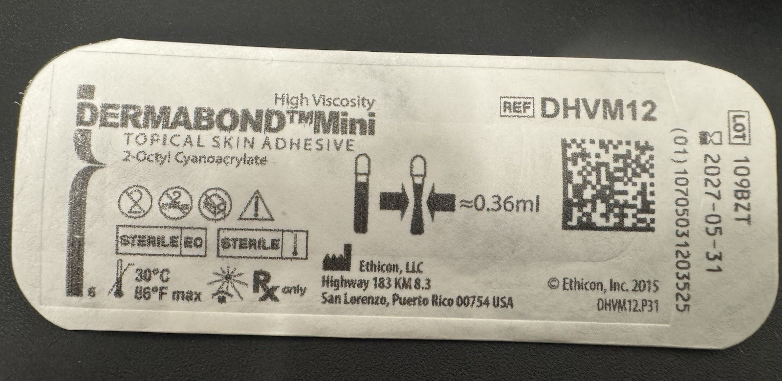 Dermabon Topical Skin Adhesive Mini  exp 2027 (6 Units)