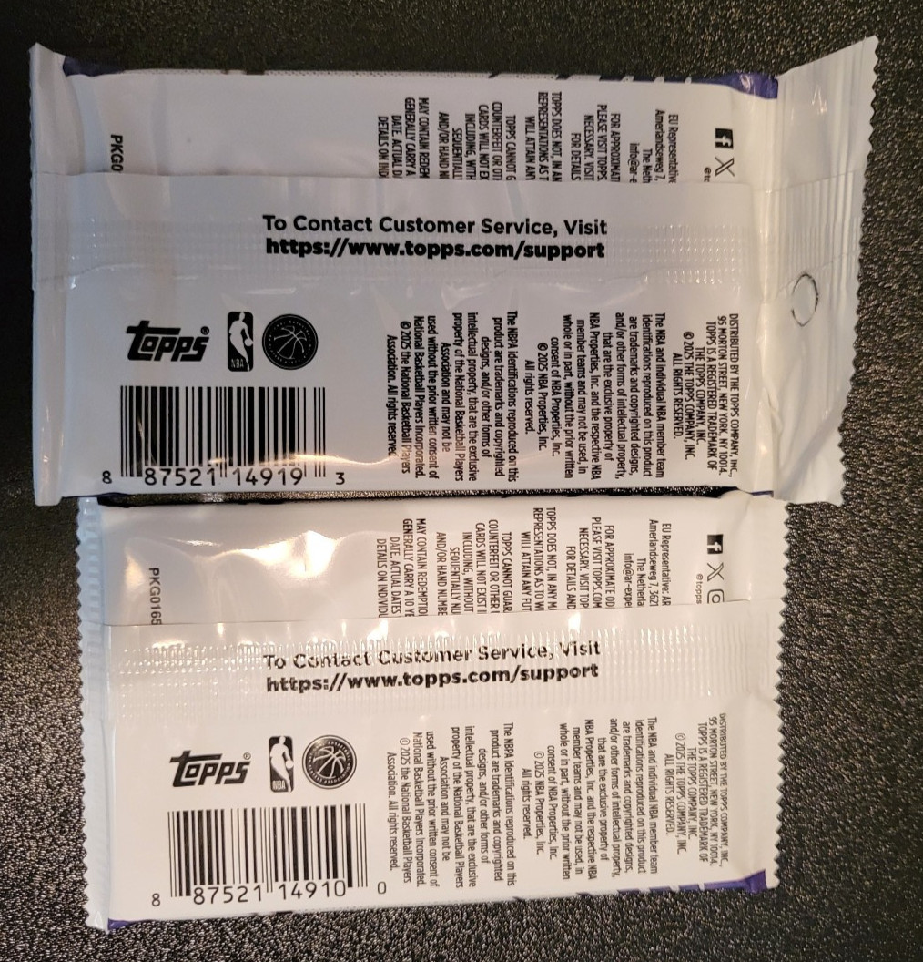 2025-26 Topps Basketball 14 Card Mega Pack + 14 Card Hanger Pack = 28 cards