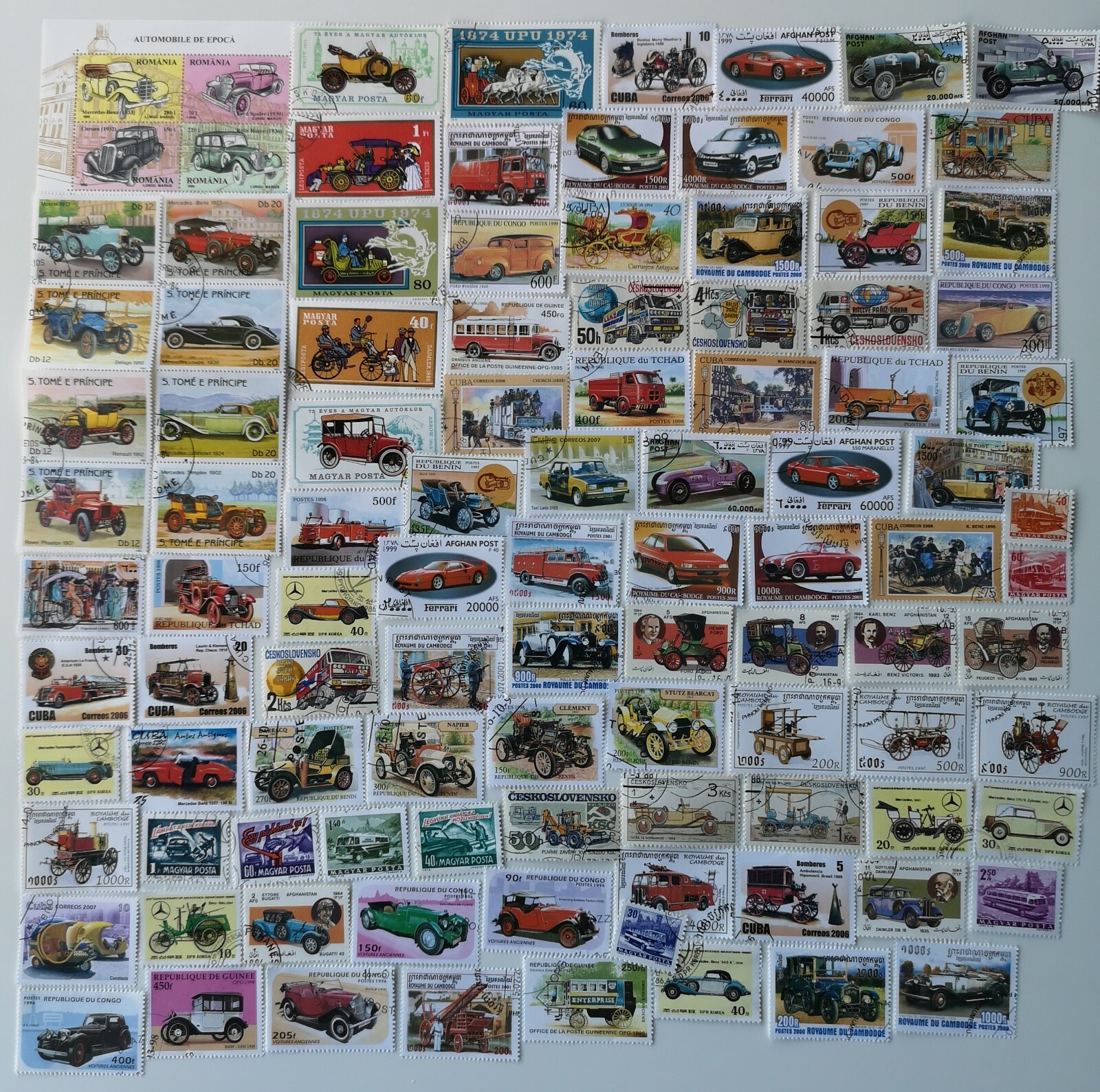 Cars/Motor Vehicles/Automobiles Stamps Collection - 50 to 500 Different Stamps