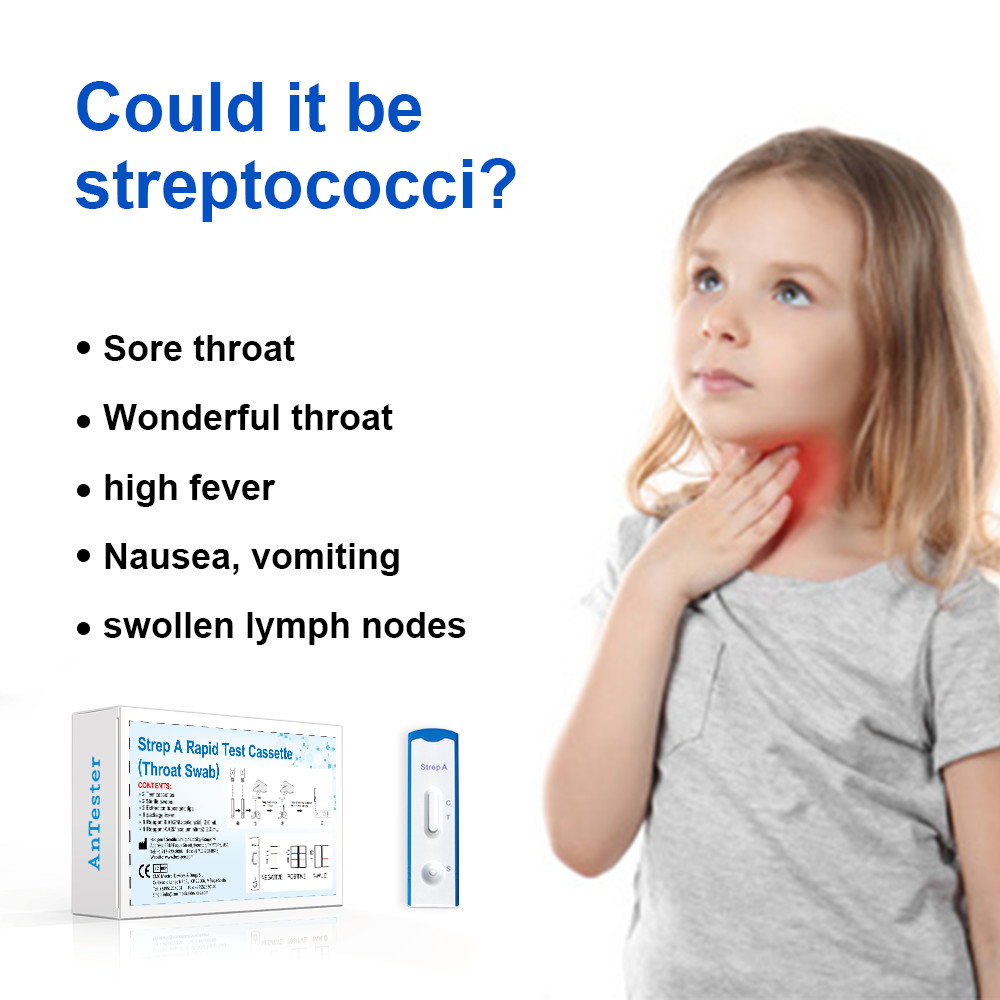 2x Strep A Rapid Test Kit, Home Throat Swab Self-Check, Throat Swab Rapid Result
