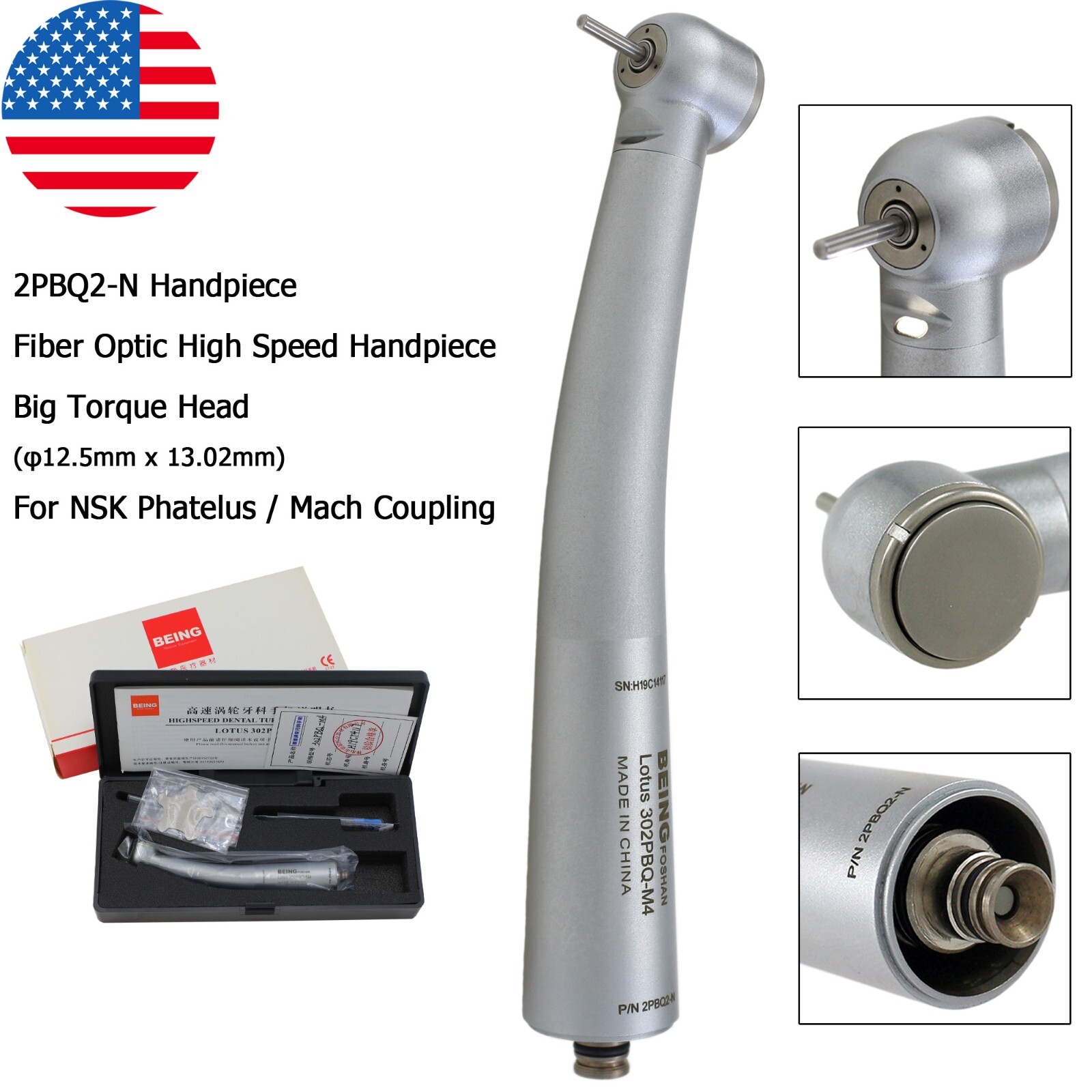 BEING Dental High Speed Fiber Optic LED Handpiece For KaVo MULTIflex NSK Coupler