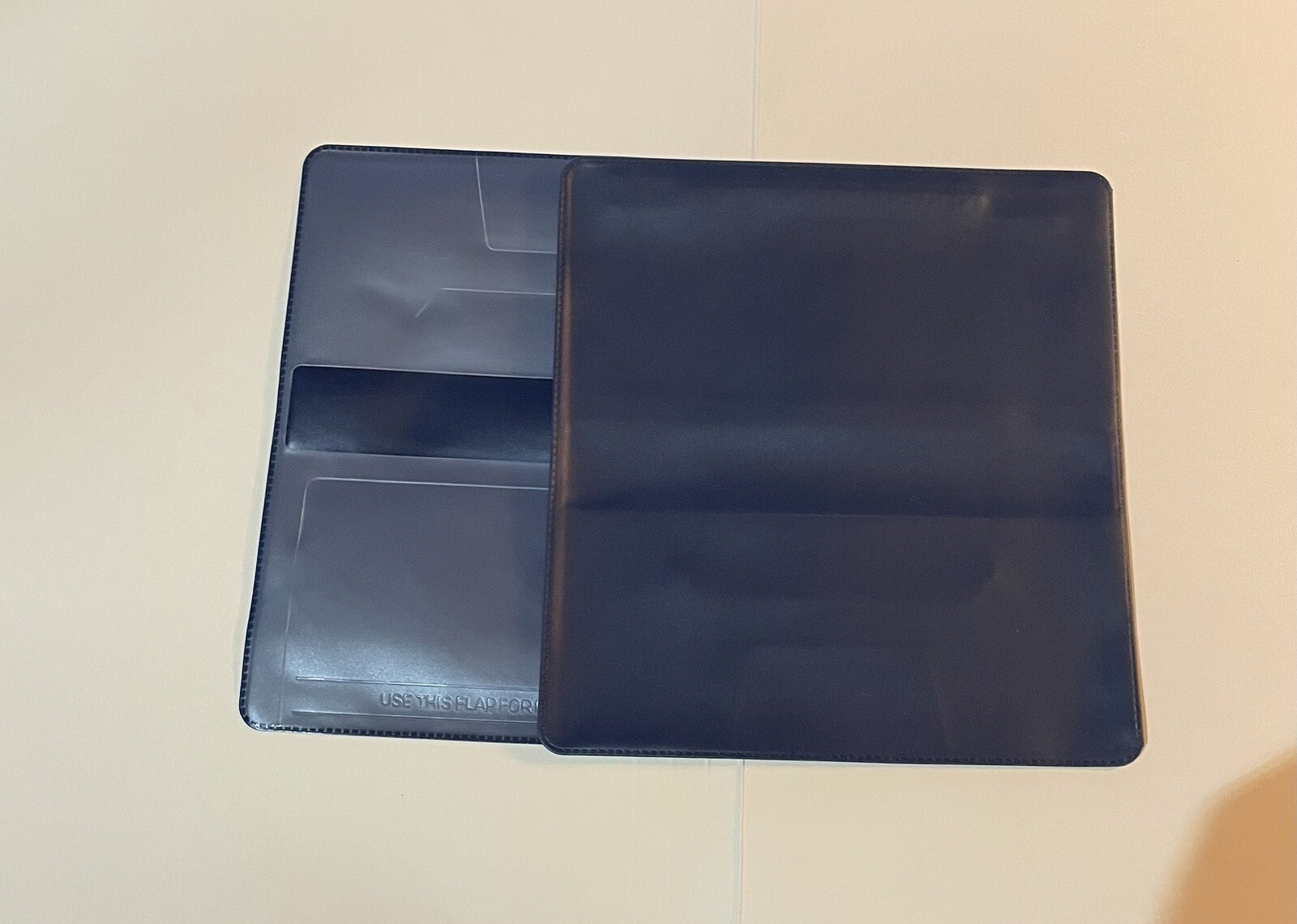 1 NEW DARK BLUE VINYL CHECKBOOK COVER WITH DUPLICATE FLAP