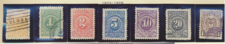 Colombia Stamps Scott #314 To 320, Used