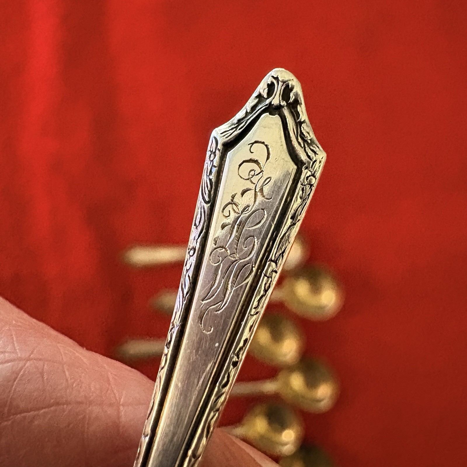 Vintage Sterling Silver Salt Spoon Set Of 8 Classic Design Gold Washed Bowl. mon