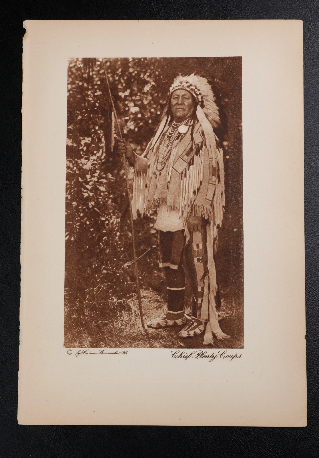 Lot of 4 Vintage Wanamaker Native American Photogravures: Custer Scouts, Crow