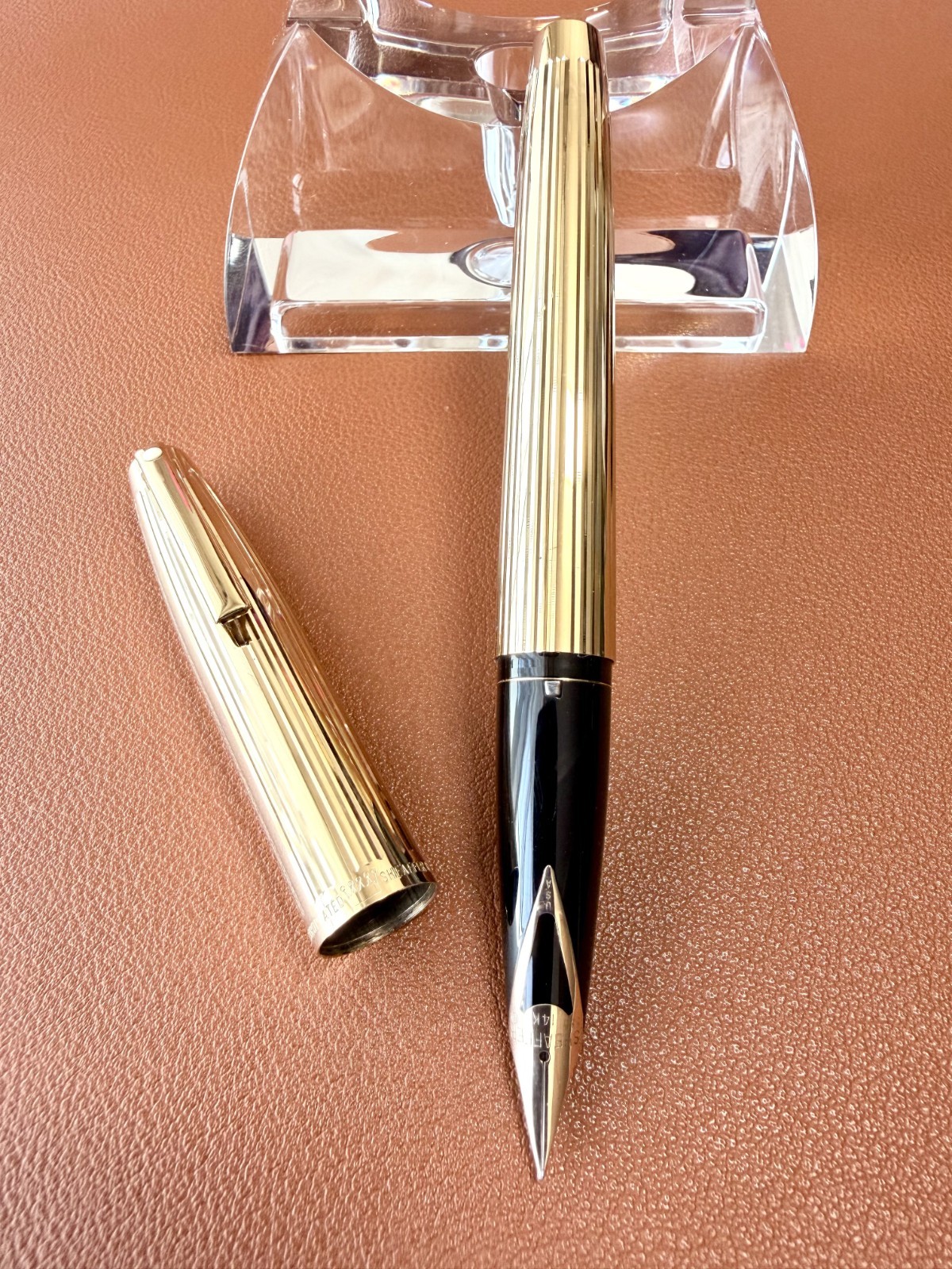 Sheaffer Imperial 440 Gold Electroplated Fountain Pen 14K Inlaid Nib Vintage