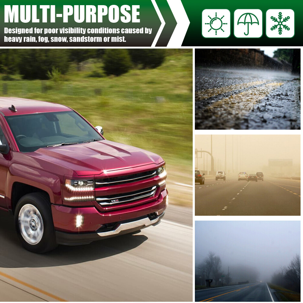 Fit For Chevy 2016-2018 Silverado 1500 Left Right Fog Light Driving Bumper Lamp