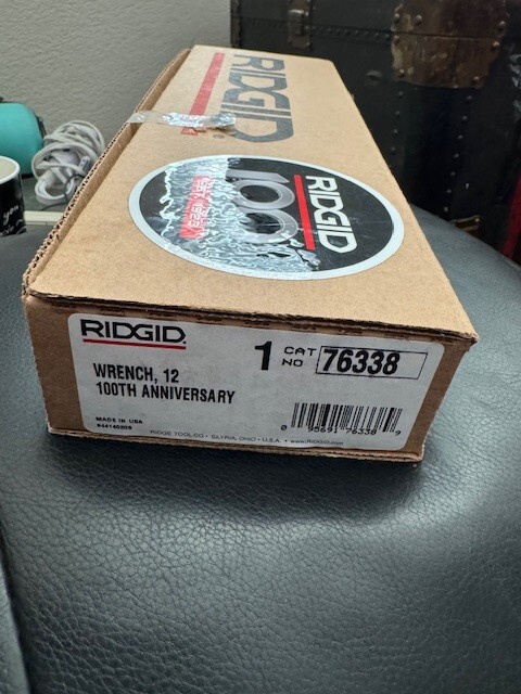 Ridgid 100th Year Anniversary Edition 12" Pipe Wrench New!!!!