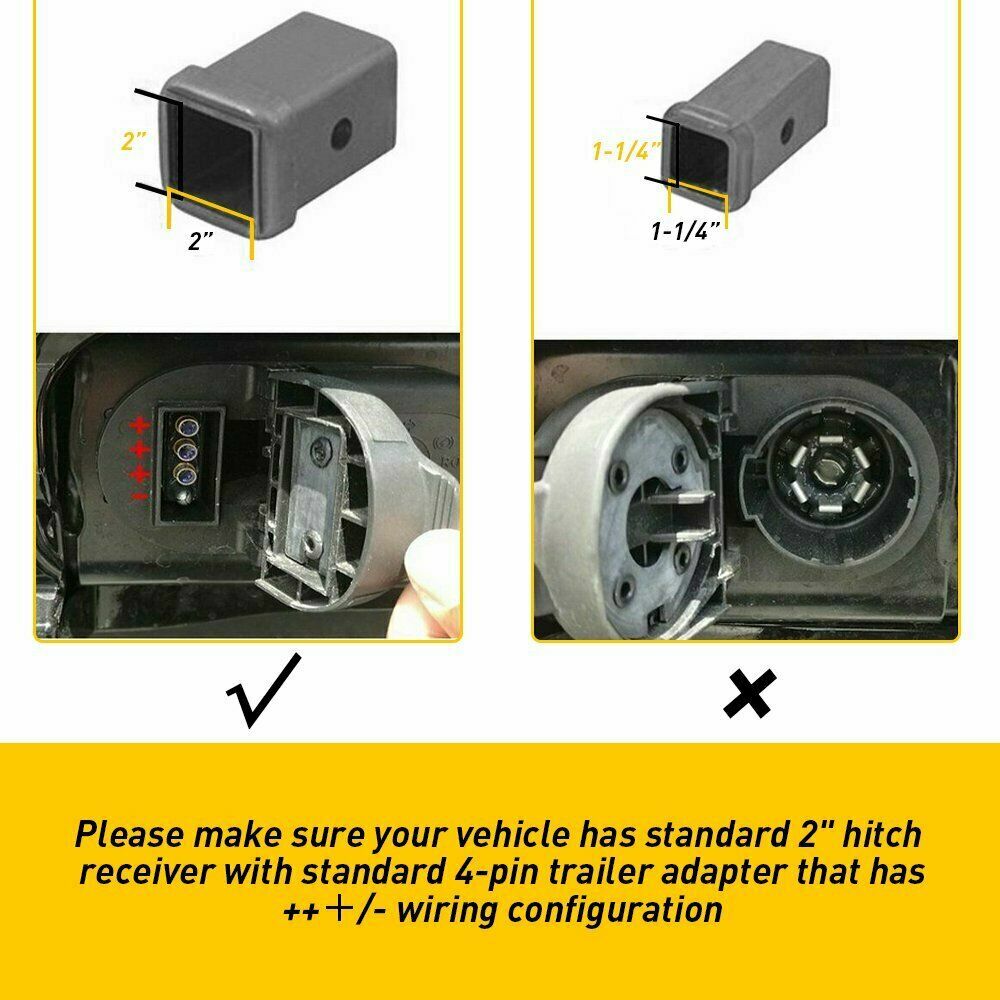 Universal LED Tow Hitch Driving & Brake Lamp Reverse Light Fits 2" for Truck SUV